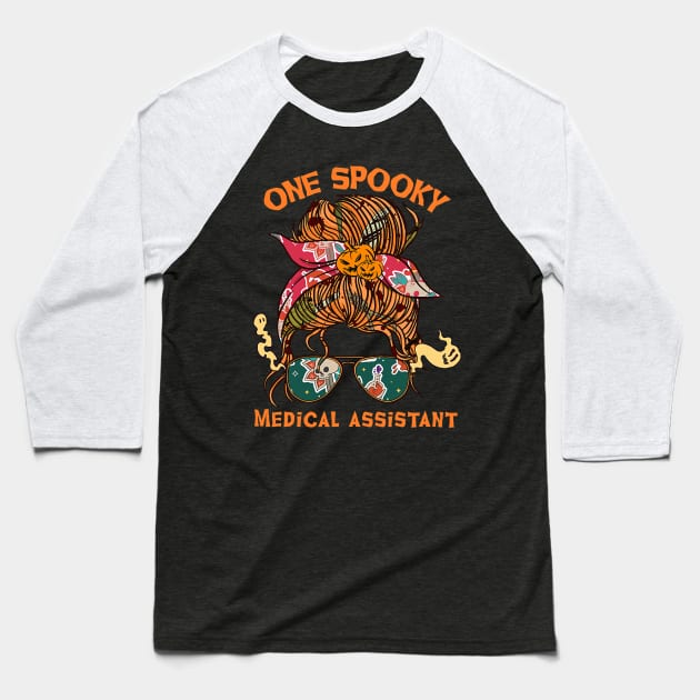 One spooky medical assistant bandana women Baseball T-Shirt by Tianna Bahringer